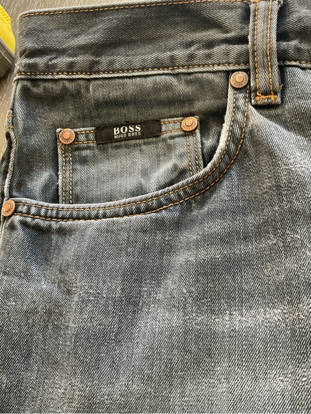 ***Boss Hugo Boss Maine Men's Black / Grey Washed Straight-Leg Jeans - Picture 8 of 9